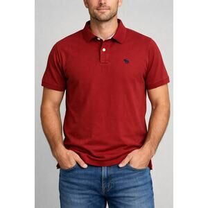 Abercrombie & Fitch Polo Short Sleeves Shirt XXL Classic Logo Men’s Red